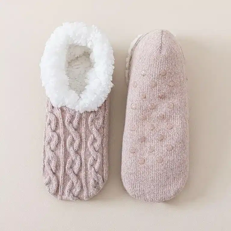 Chaussons Chaussettes Courtes Antidérapantes Fourrées 4