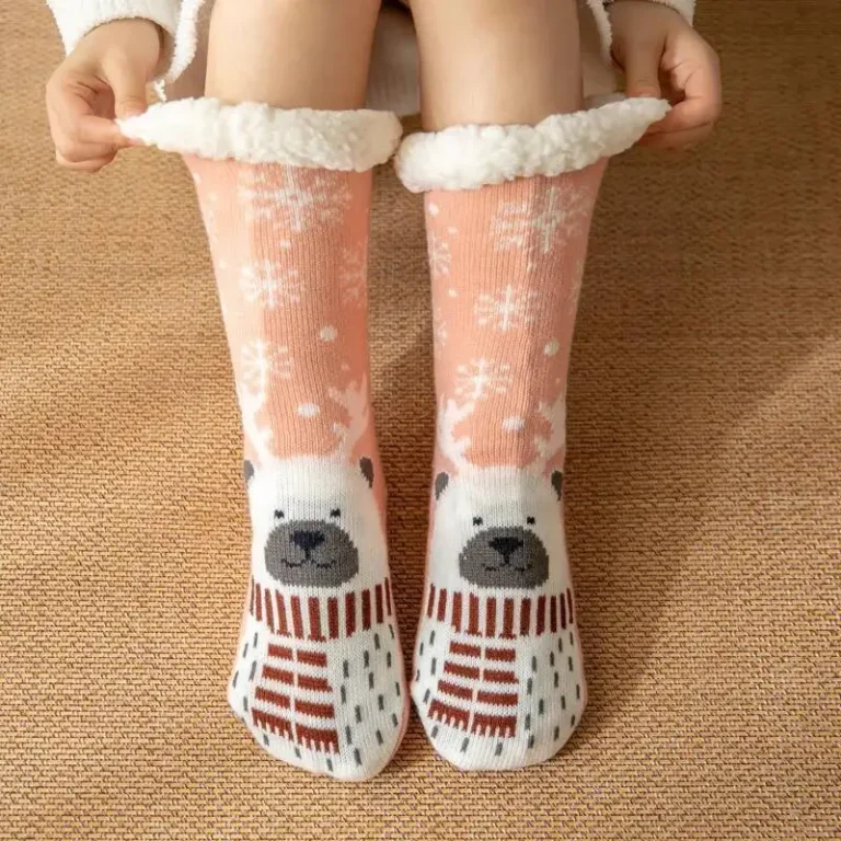 Chaussons Chaussettes Petit Ours Flocons 2