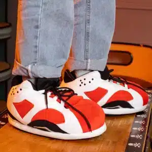 Chausson Basket Rouge Et Blanc 2