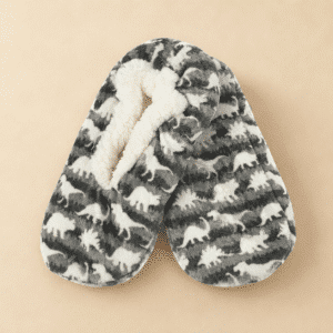 Chaussons Ballerine Dinosaure Gris