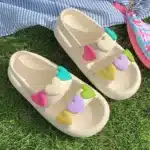 Claquettes Double Bride Avec Coeurs 4