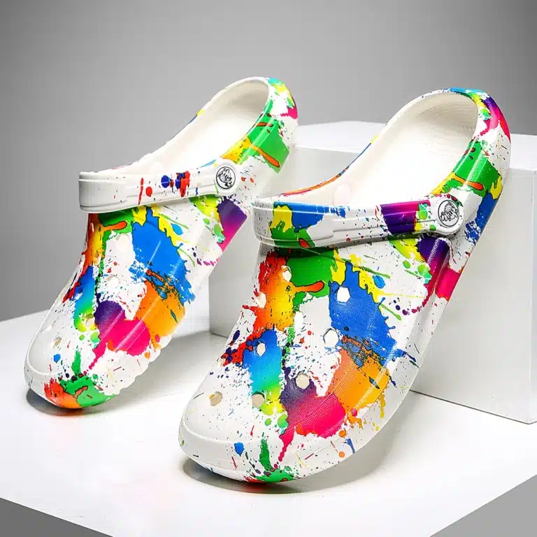 Sabots Crocs Colorés Taches De Peinture 2