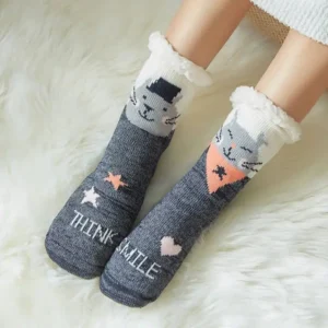 Chaussons Chaussettes Petit Chat Gris 1