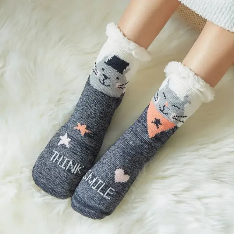 Chaussons Chaussettes Petit Chat Gris 1