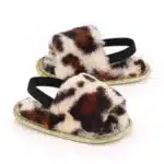 Chaussons Bébé Printemps Fourrés Léopard 1