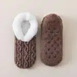 Chaussons Chaussettes Courtes Antidérapantes Fourrées 5