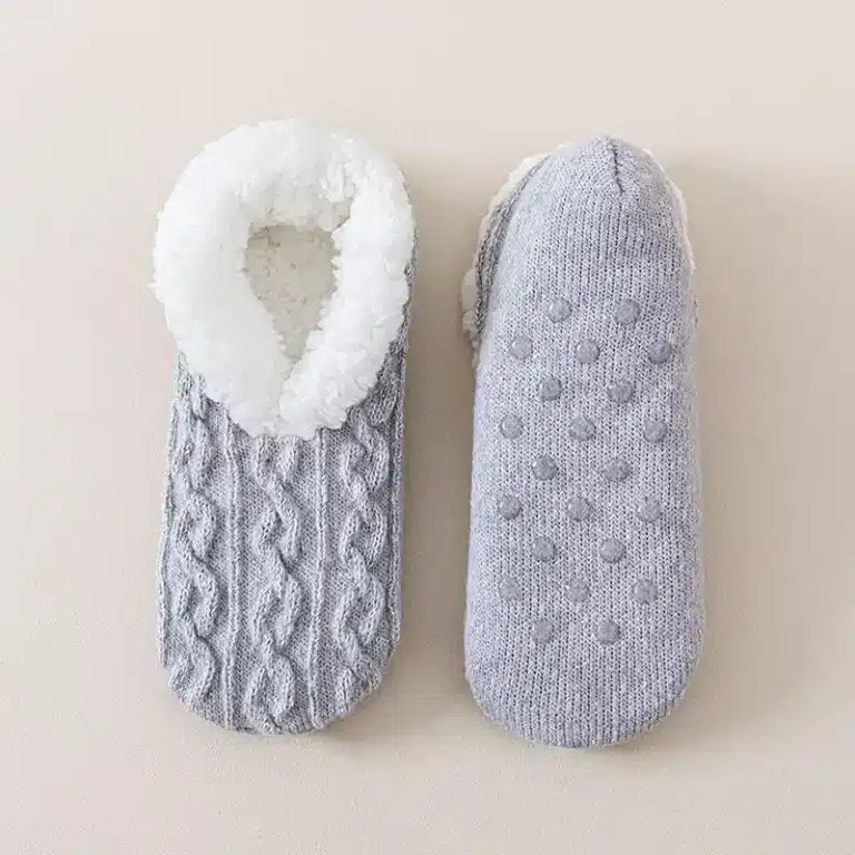 Chaussons Chaussettes Courtes Antidérapantes Fourrées 3