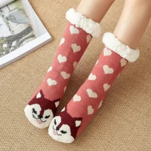 Chaussons Chaussettes Animaux Coeurs 1