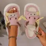 Chaussons Eté Vache En Lin Mignonne 4