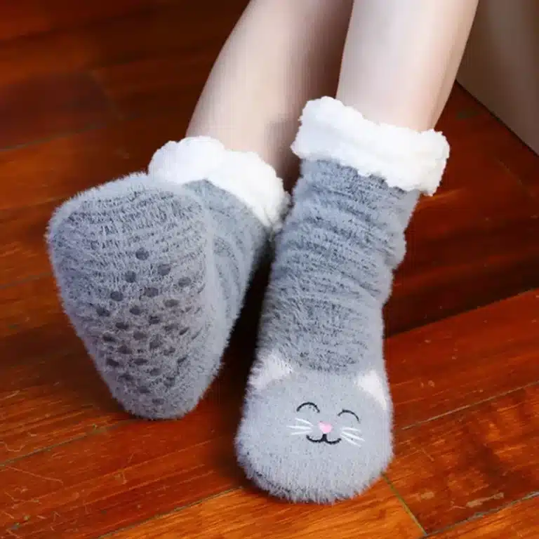 Chaussons Chaussettes Peluche Chat 3