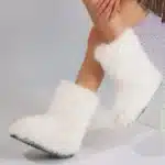 Chaussons Bottes Hautes Fausse Fourrure 4