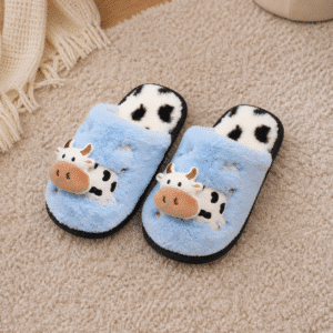 Chaussons Bleus Vache Rigolote