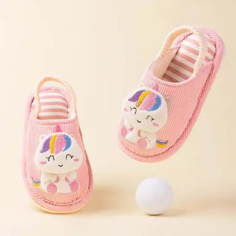 Chaussons Licorne Avec Elastique Pour Fille 1