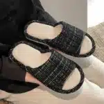 Pantoufles Tweed Ouvertes 1