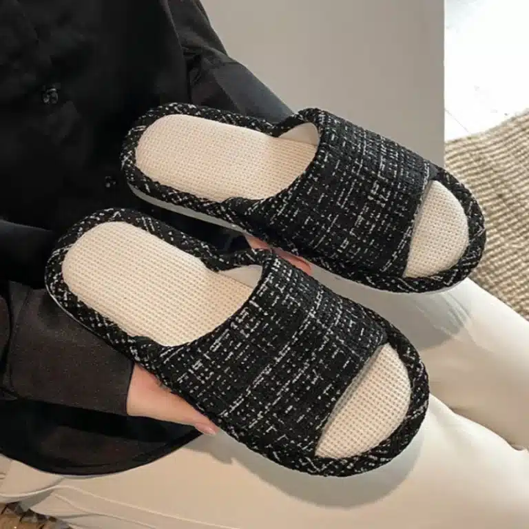 Pantoufles Tweed Ouvertes 1