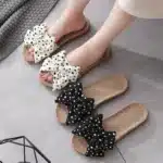 Claquettes En Lin Noeud Papillon Femme 2