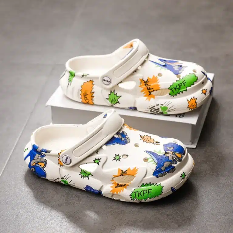 Sabots Blancs Dinosaure Enfant 1