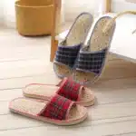 Claquettes Paille À Carreaux 3