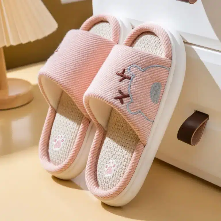Claquettes Lin Ours Semelle Epaisse 4