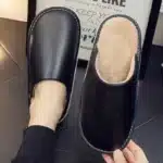 Pantoufles Cuir Fourré Mixtes 3