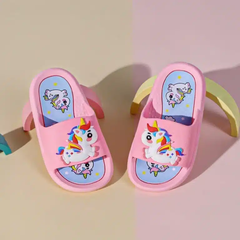 Claquettes Roses Licorne Kawaii 1