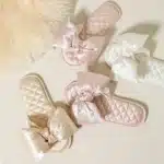 Pantoufles Claquettes Satin Pois Brillants 3
