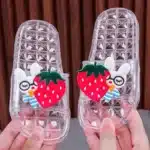 Claquettes Transparentes Lapin Fraise 2