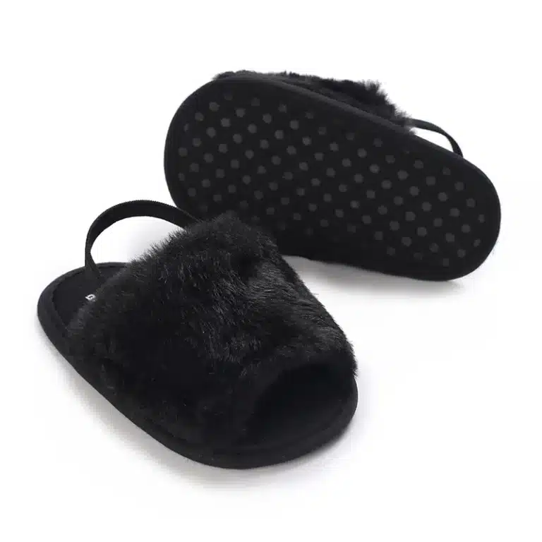 Pantoufles Elastique Fourrure Bébé 1