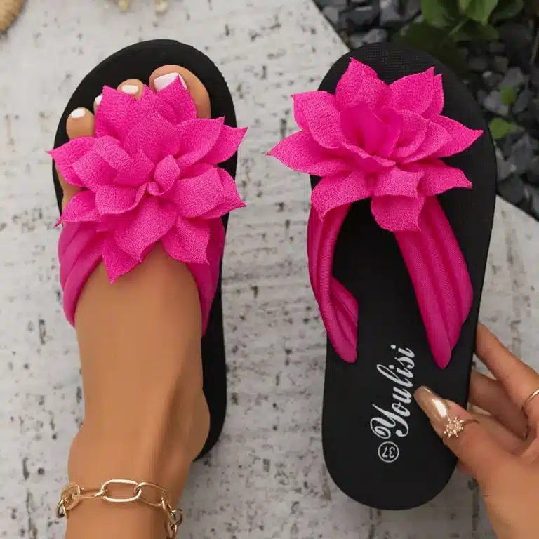 Tongs Décontractées À Fleurs 4