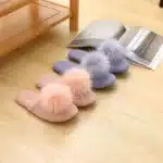 Pantoufles Pompon Peluche 4