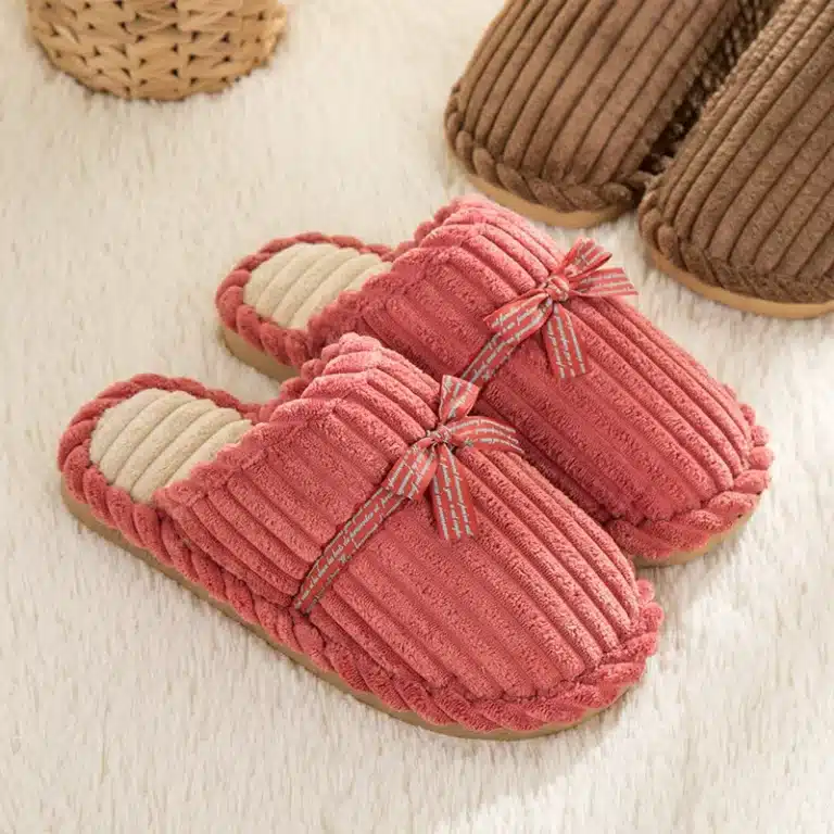 Pantoufles D'Hiver Moelleuses Avec Noeud 1