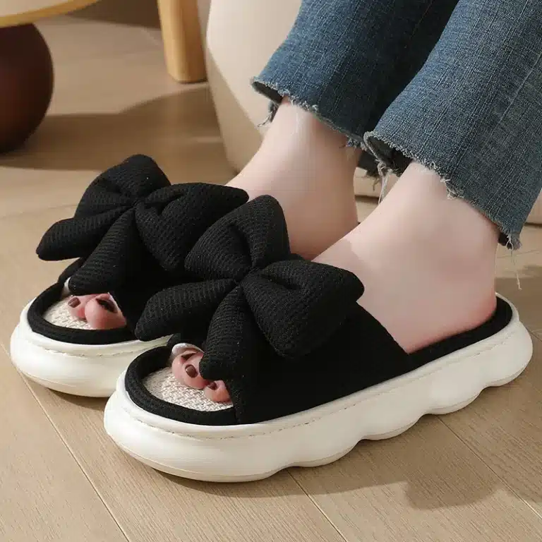 Claquettes Gros Noeud Noir 1