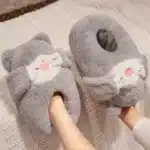 Pantoufles Moelleuses Enveloppantes Chat 1