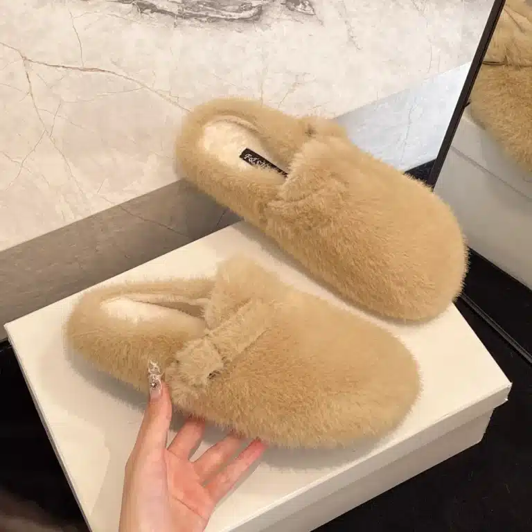 Sabots Fourrés Peluche Croisées 5