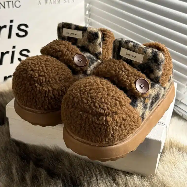 Pantoufles Baskets Sherpa Bouton 5