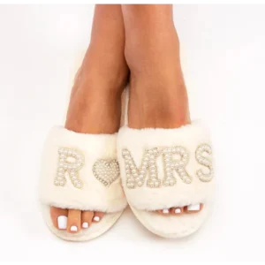 Chaussons Mariée Personnalisés Initiale 1