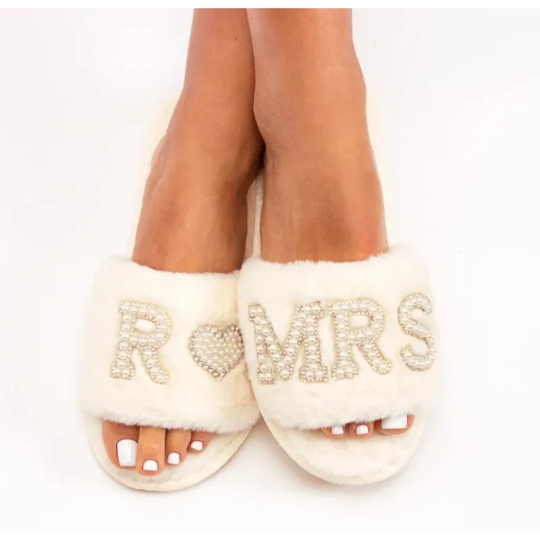 Chaussons Mariée Personnalisés Initiale 1