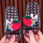 Claquettes Transparentes Lapin Fraise 5