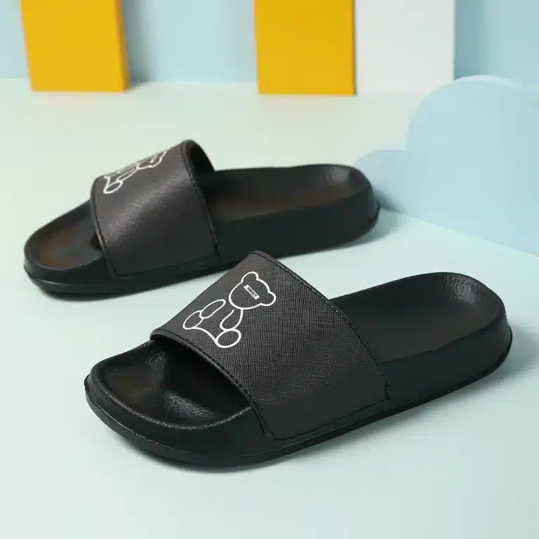 Claquettes Noires Enfant Ourson 3
