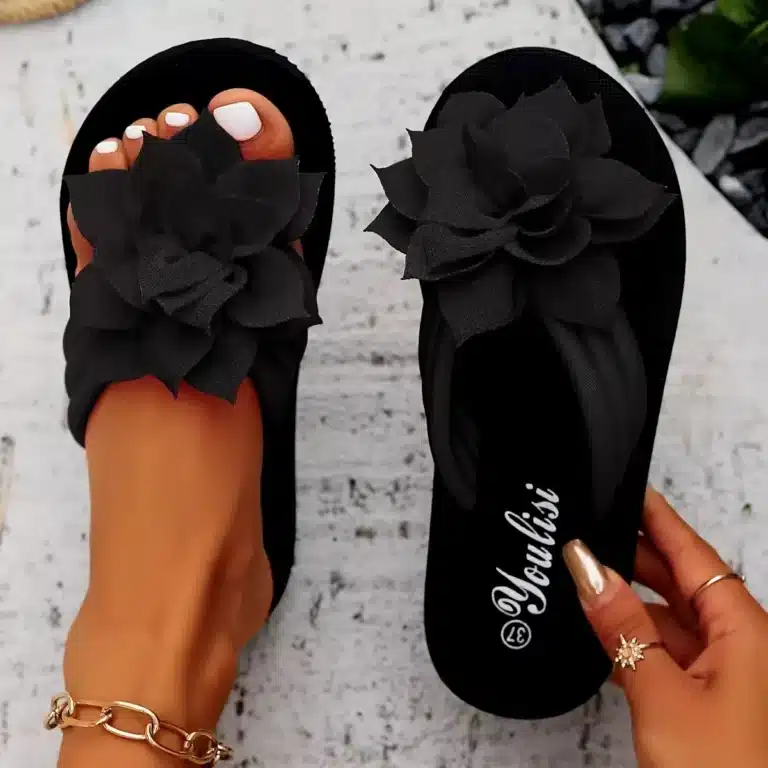 Tongs Décontractées À Fleurs 3