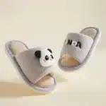 Chaussons Claquettes Lin Panda Mignon 1