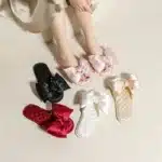 Pantoufles Claquettes Satin Pois Brillants 1