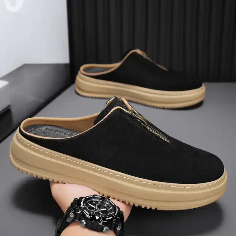 Chaussons Mules Fermeture Zip Homme 5