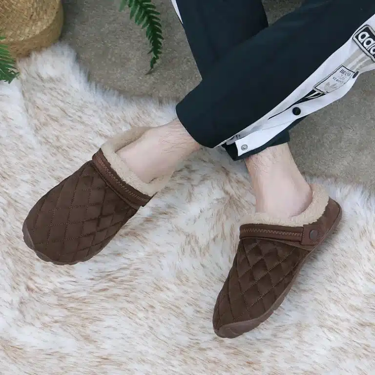 Pantoufles Chaudes A Carreaux Grande Taille 4