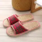 Claquettes Paille À Carreaux 6
