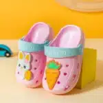 Chaussons Crocs Roses Lapin Carotte 1