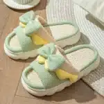 Pantoufles Lin Noeud Papillon Coloré 1