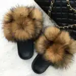 Chaussons Pompons Fourrure Femme 5