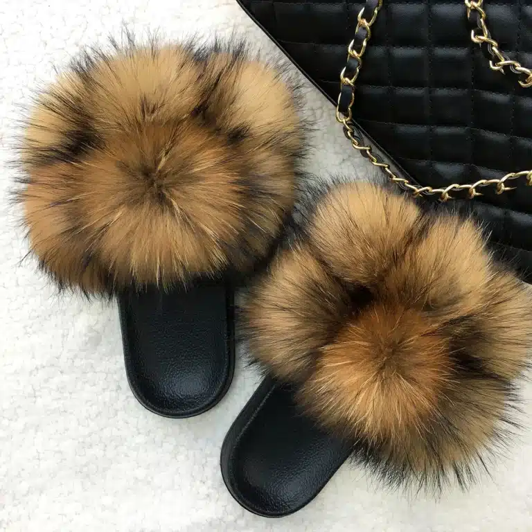 Chaussons Pompons Fourrure Femme 5