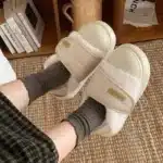 Chaussons Fourrés Peluche Velcro 1
